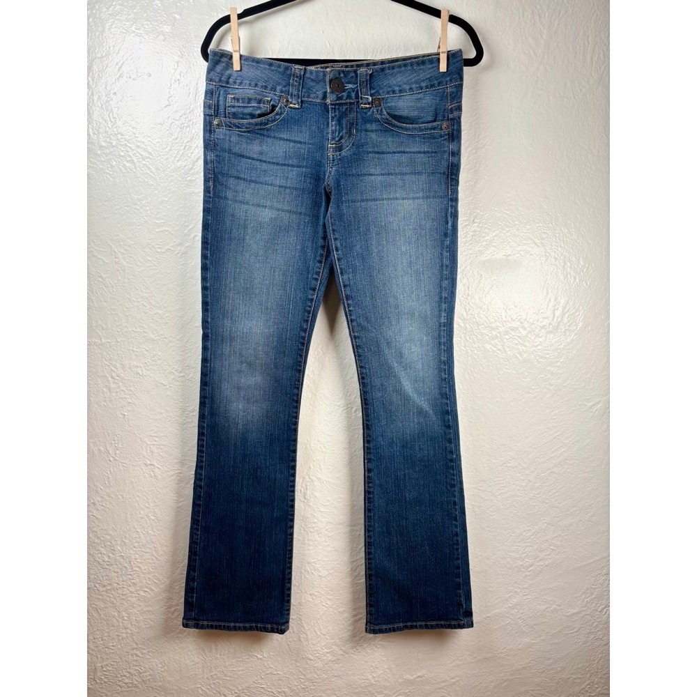 Guess Daredevil Bootcut Jeans 28 Low Rise Embroidered Denim Y2K Flare Retro